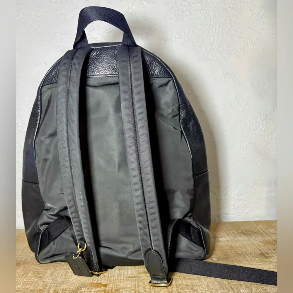 Coach Black Leather Backpack with Gold Accents-NWOT!